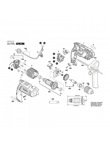 Vue éclatée Bosch GSB13RE 3601B17101 #01