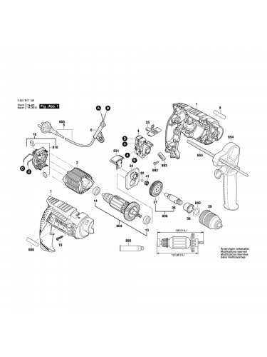 Vue éclatée Bosch GSB13RE 3601B17106 #01
