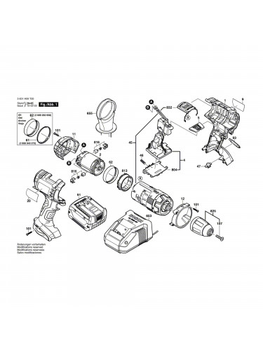 Vue éclatée Bosch GSB14,4VE-2LI 3601H59T00 #01