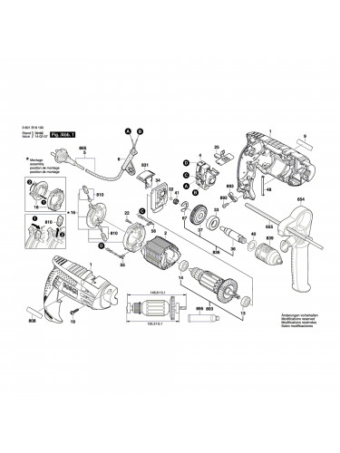 Vue éclatée Bosch GSB1600RE 3601B18100 #01