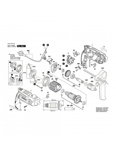 Vue éclatée Bosch GSB1600RE 3601B18102 #01