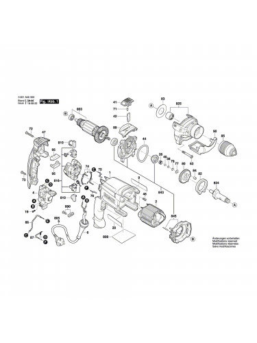 Vue éclatée Bosch GSB16RE 3601A4E500 #01