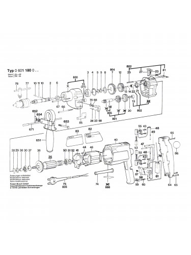 Vue éclatée Bosch GSB18-2 0601180003 #01