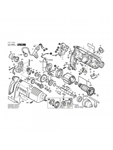 Vue éclatée Bosch GSB18-2RE 060117A603 #01
