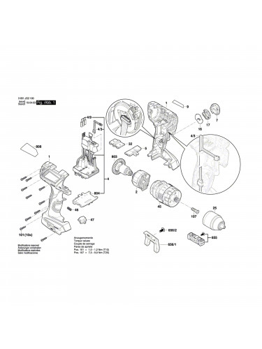 Vue éclatée Bosch GSB18V-60C 3601JG2101 #01