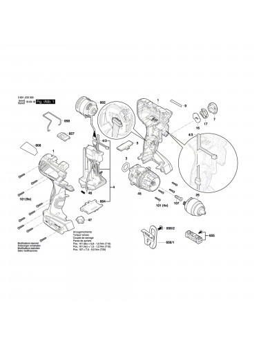 Vue éclatée Bosch GSB18V-85C 3601JG0300 #01