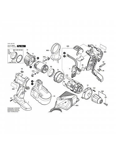 Vue éclatée Bosch GSB18VE-2 3601J94301 #01