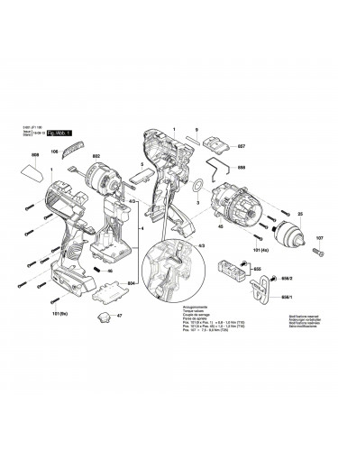 Vue éclatée Bosch GSB18VE-EC 3601JF1300 #01
