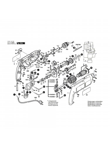 Vue éclatée Bosch GSB2-600RE 0601141691 #01