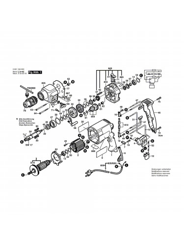 Vue éclatée Bosch GSB20-2 0601184003 #01