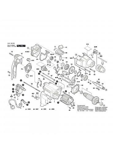 Vue éclatée Bosch GSB20-2 060119B003 #01