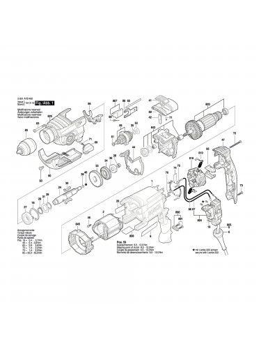 Vue éclatée Bosch GSB20-2 3601A7B400 #01