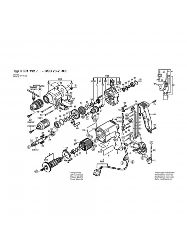 Vue éclatée Bosch GSB20-2RCE 0601192770 #01