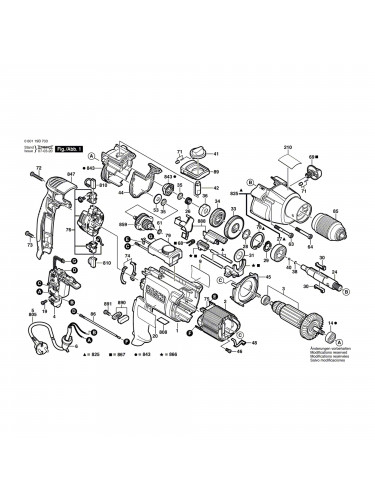 Vue éclatée Bosch GSB20-2RCE 060119B703 #01