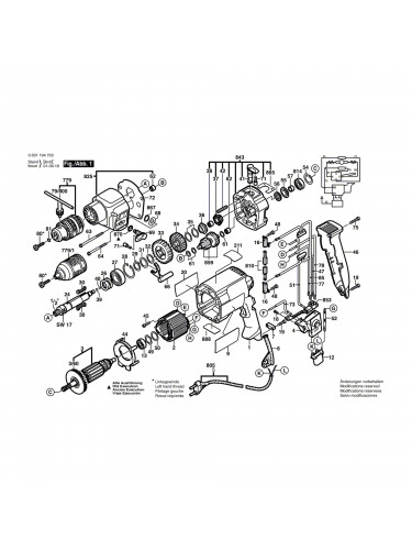 Vue éclatée Bosch GSB20-2RE 0601194775 #01