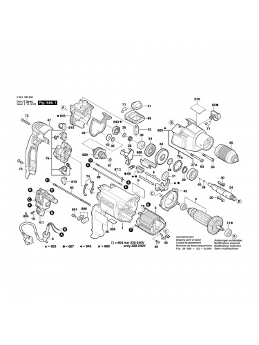 Vue éclatée Bosch GSB20-2RE 060119B503 #01