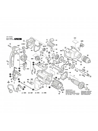Vue éclatée Bosch GSB20-2RET 060119B903 #01