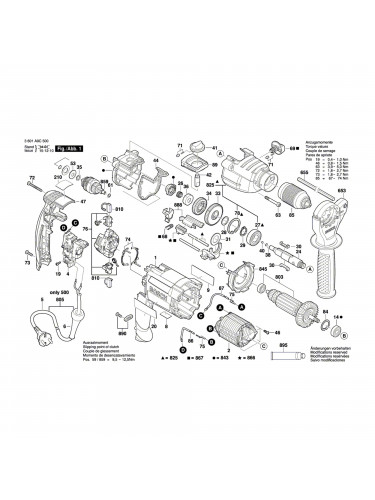 Vue éclatée Bosch GSB21-2RE 3601A9C500 #01
