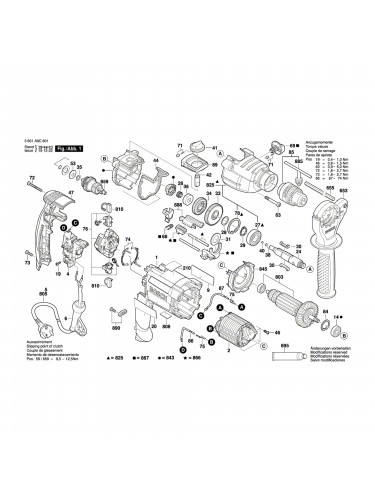 Vue éclatée Bosch GSB21-2RE 3601A9C601 #01