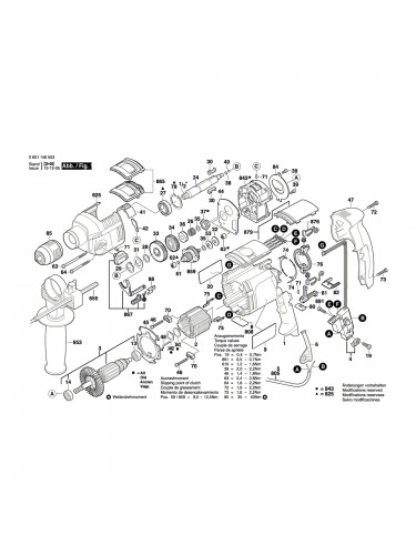 Vue éclatée Bosch GSB22-2RCE 0601146703 #01