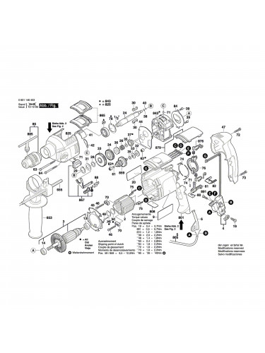 Vue éclatée Bosch GSB22-2RE 0601146403 #01