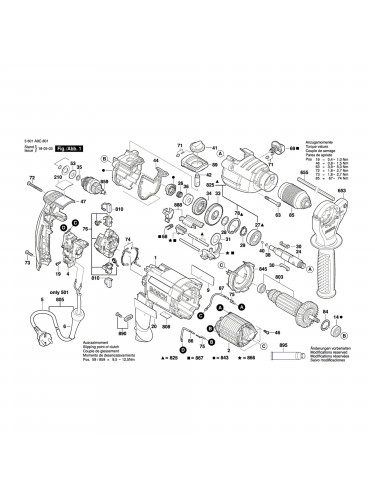 Vue éclatée Bosch GSB24-2 3601A9C801 #01