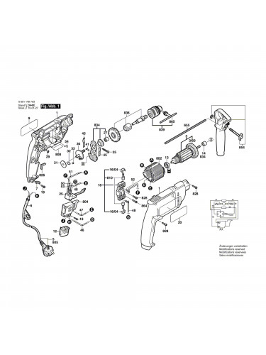 Vue éclatée Bosch GSB450RE 0601149703 #01