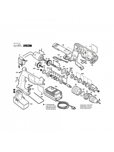 Vue éclatée Bosch GSB9,6VSE-2 06019377A0 #01