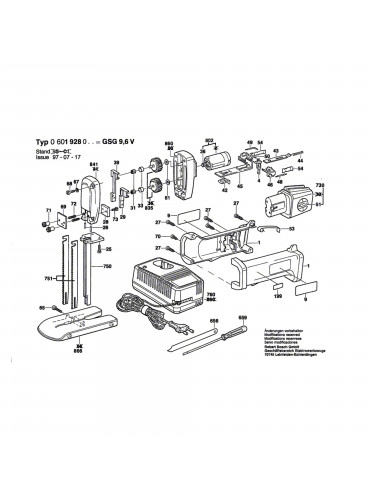 Vue éclatée Bosch GSG9,6V 0601928003 #01