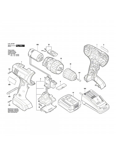 Vue éclatée Bosch GSR1080-LI 3601JA8900 #01