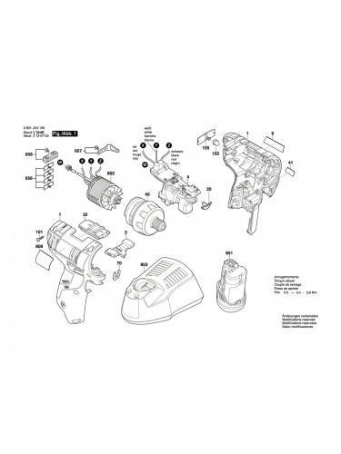 Vue éclatée Bosch GSR10,8V-ECHX 3601JD4100 #01