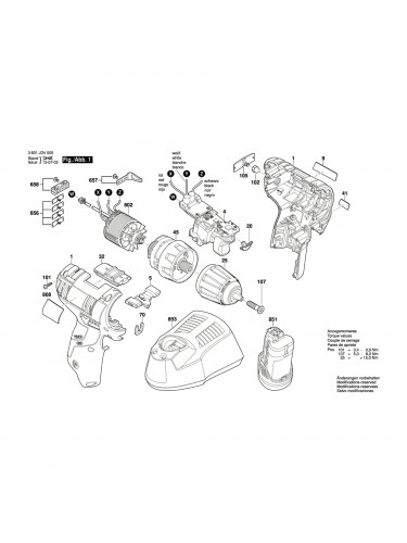Vue éclatée Bosch GSR10,8V-ECTE 3601JD4000 #01