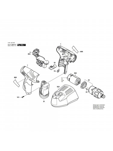 Vue éclatée Bosch GSR10,8V-LI 3601J9200C #01