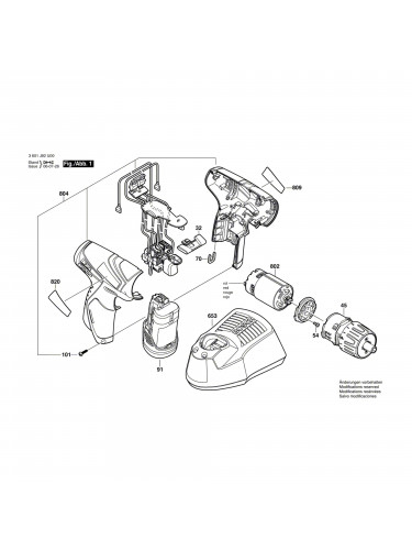 Vue éclatée Bosch GSR10,8V-LI 3601J92U00 #01