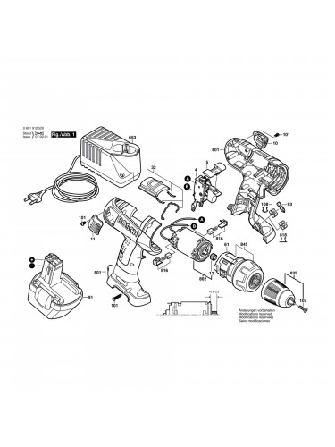 Vue éclatée Bosch GSR12VE-2 0601912520 #01