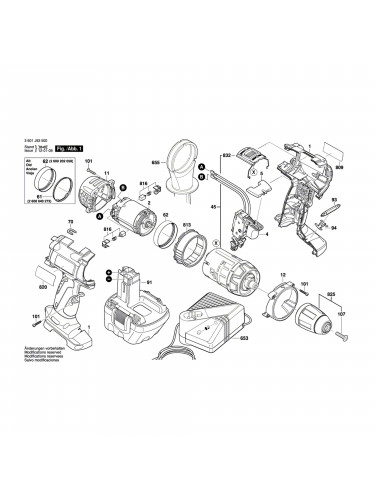 Vue éclatée Bosch GSR12VE-2 3601J93500 #01
