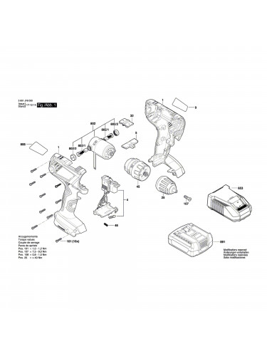 Vue éclatée Bosch GSR140-LI 3601JF8000 #01