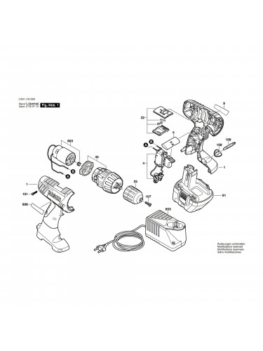 Vue éclatée Bosch GSR14,4-2 3601J18G00 #01