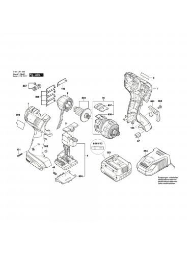 Vue éclatée Bosch GSR14,4V-ECFC2 3601JE1000 #01