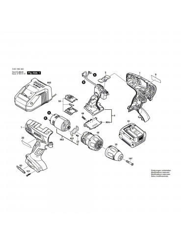 Vue éclatée Bosch GSR14,4V-LI 3601H60400 #01