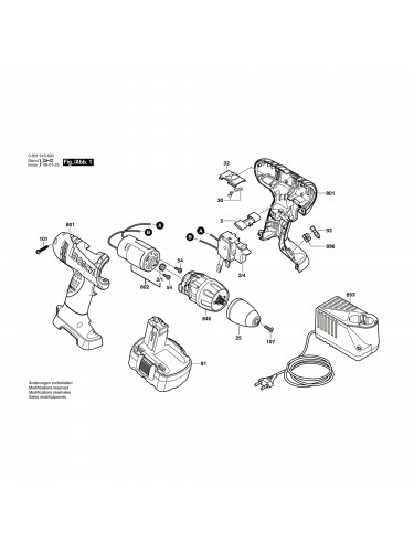 Vue éclatée Bosch GSR14,4V 0601916420 #01