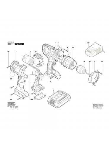 Vue éclatée Bosch GSR14,4VE-2-LI 3601H65400 #01