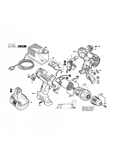 Vue éclatée Bosch GSR14,4VE-2 0601912420 #01