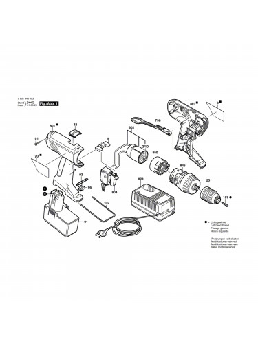 Vue éclatée Bosch GSR14,4VE-2 0601948403 #01