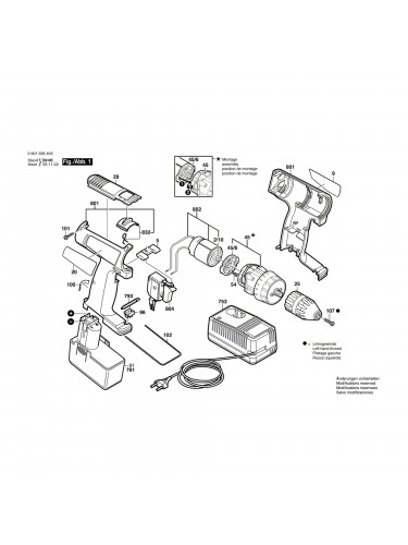 Vue éclatée Bosch GSR14,4VES-2 06019364A1 #01