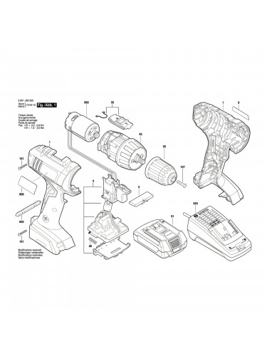 Vue éclatée Bosch GSR1800-LI 3601JA8300 #01