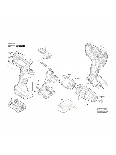 Vue éclatée Bosch GSR18V-28 3601JE6101 #01