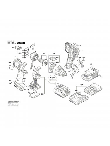 Vue éclatée Bosch GSR18V-EC 3601JD6100 #01