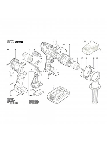 Vue éclatée Bosch GSR18VE-2-LI 3601H65300 #01