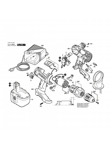 Vue éclatée Bosch GSR24VE-2 0601912220 #01